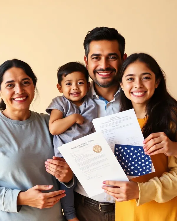 Familia reunida en Estados Unidos